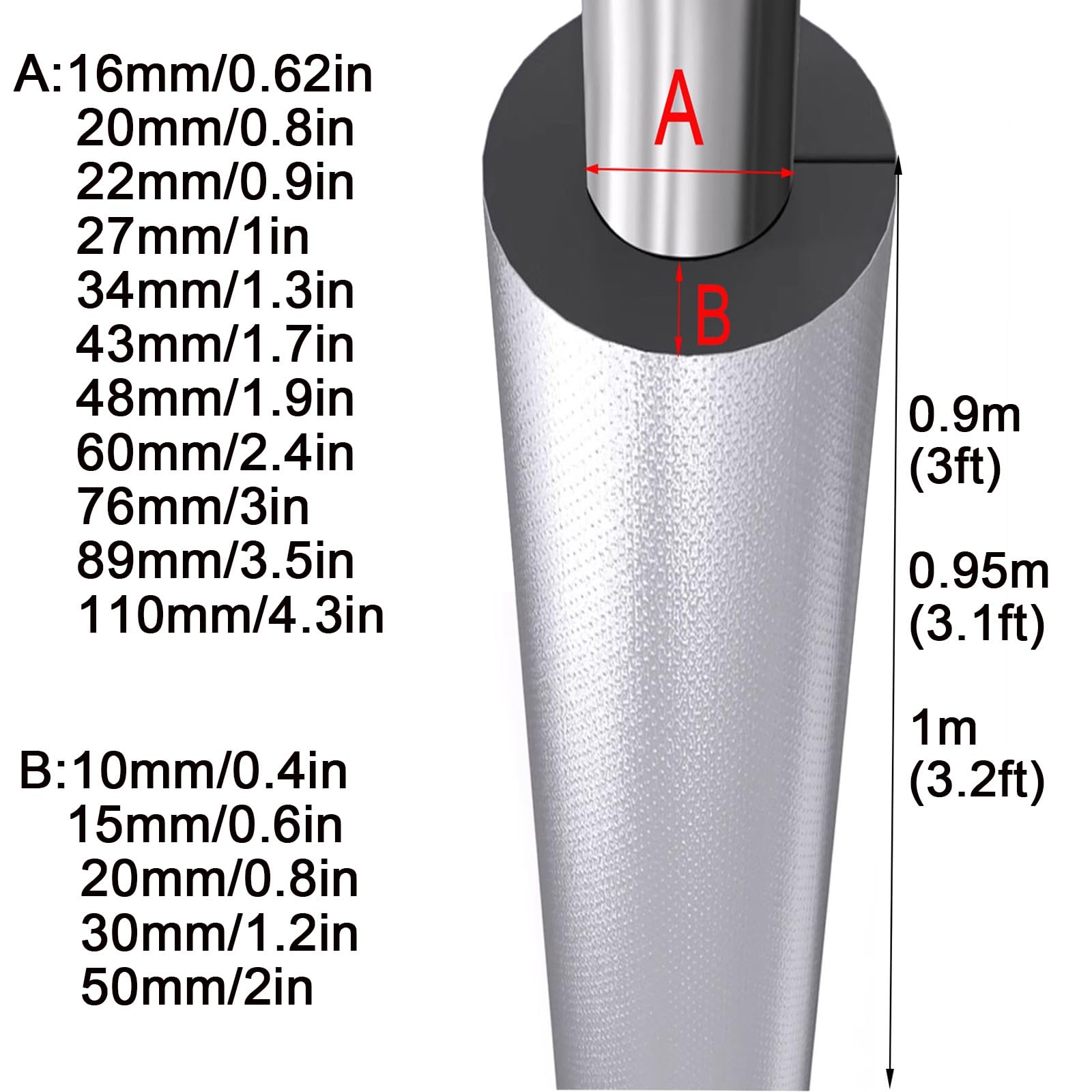 10 Stück Rohr-Isolierschaum Für 20mm Rohre - Selbstklebende Winterisolierung