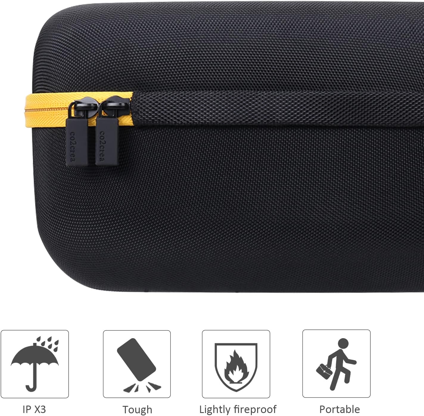 co2CREA Hard Case Replacement for DEWALT 20V MAX Bluetooth Speaker Jobsite DCR010, Black - Image 5