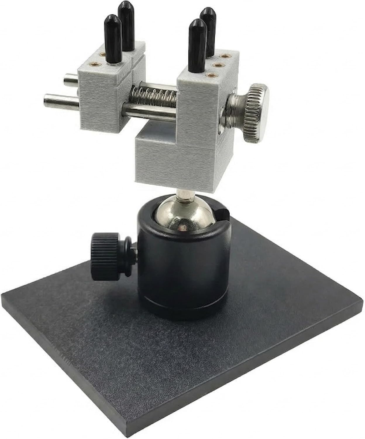 Mini Vise Tabletop Clamp for Model Building & Gunpla - 360° Rotating Spherical Base, Universal Bench Vice with 4 Columns for Irregular Shapes, Black