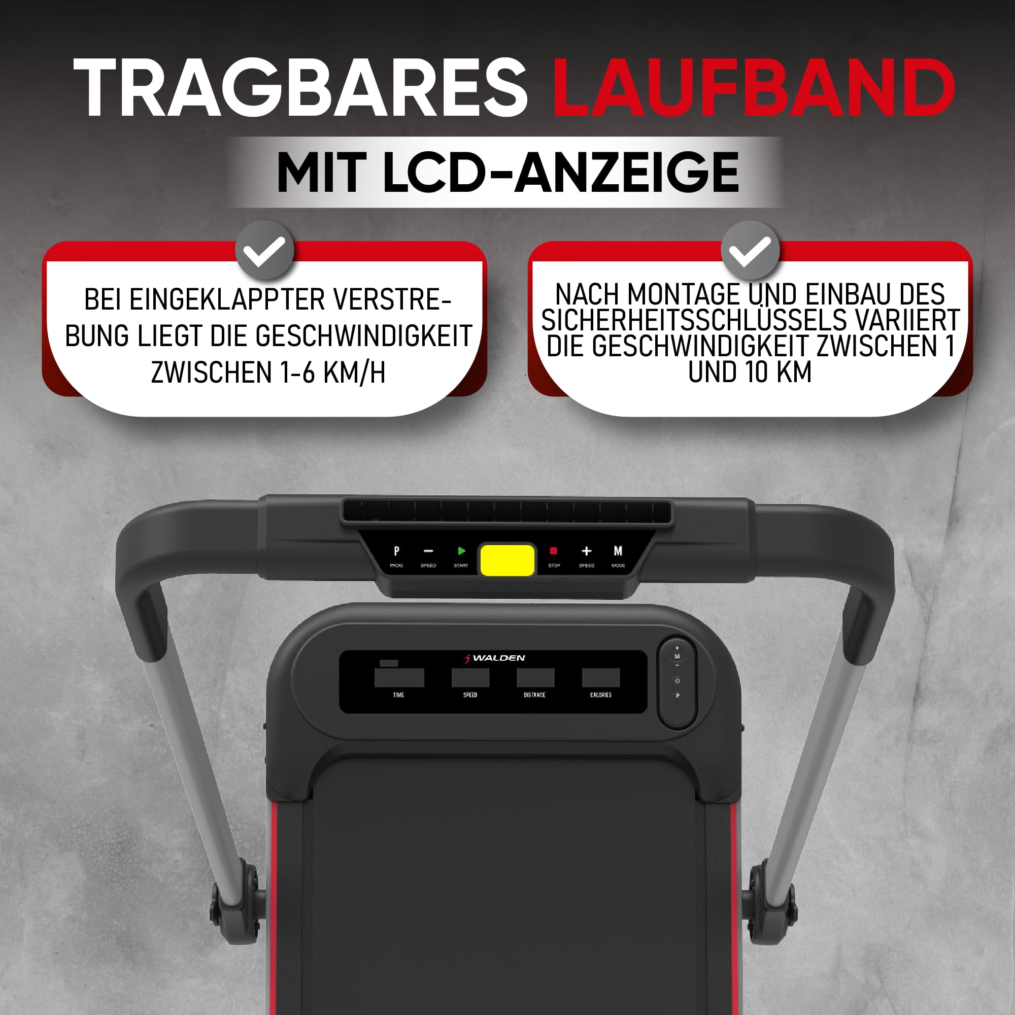 Elektrisches Laufband für den Heimgebrauch, klappbar, 1-2,5 PS, 12 voreingestellte Programme, LCD-Display, 1-10 km/h