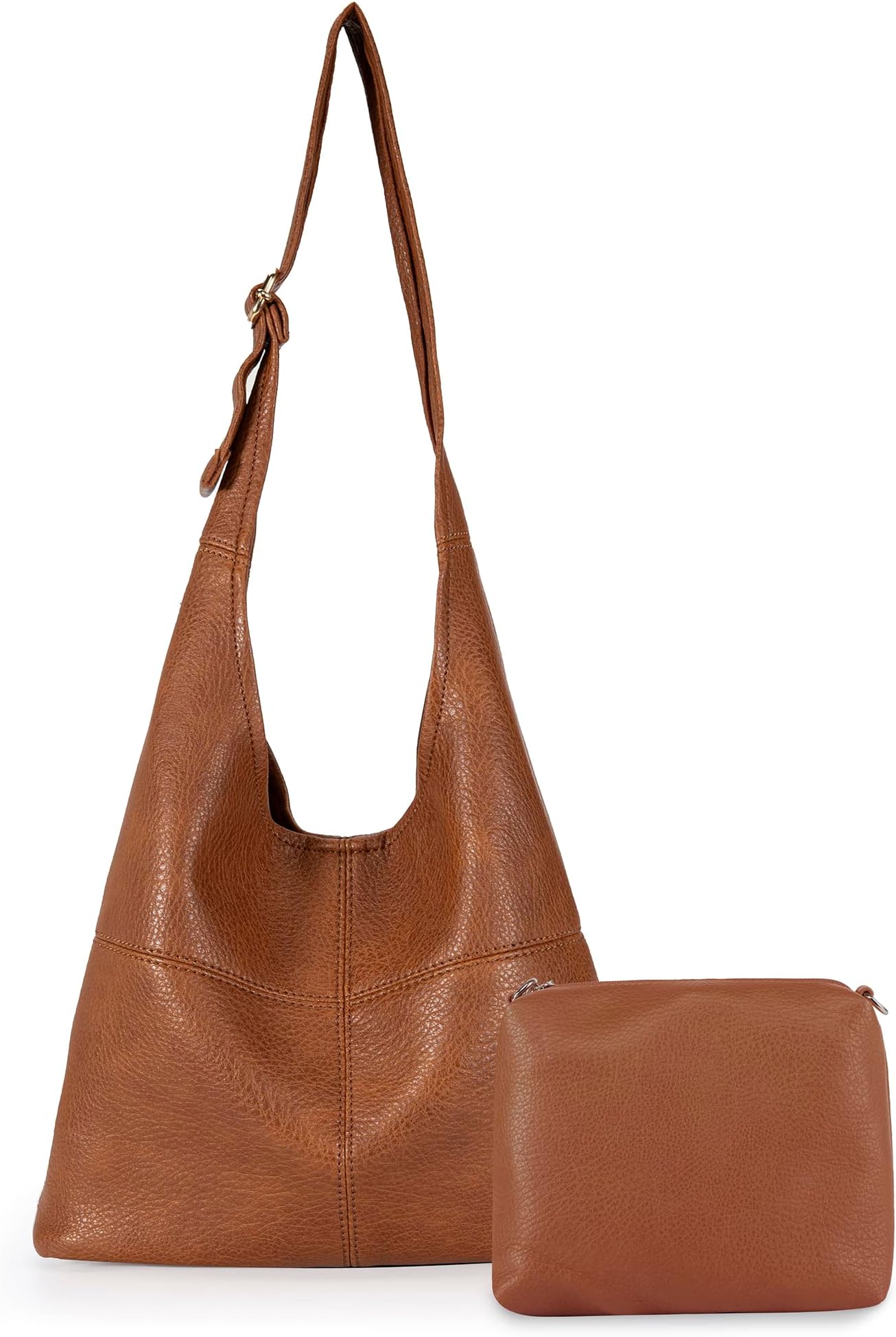 Hobo Bags Purse for Women Ultra Soft Foldable Shoulder Slouchy Handbags with Cosmetic bag