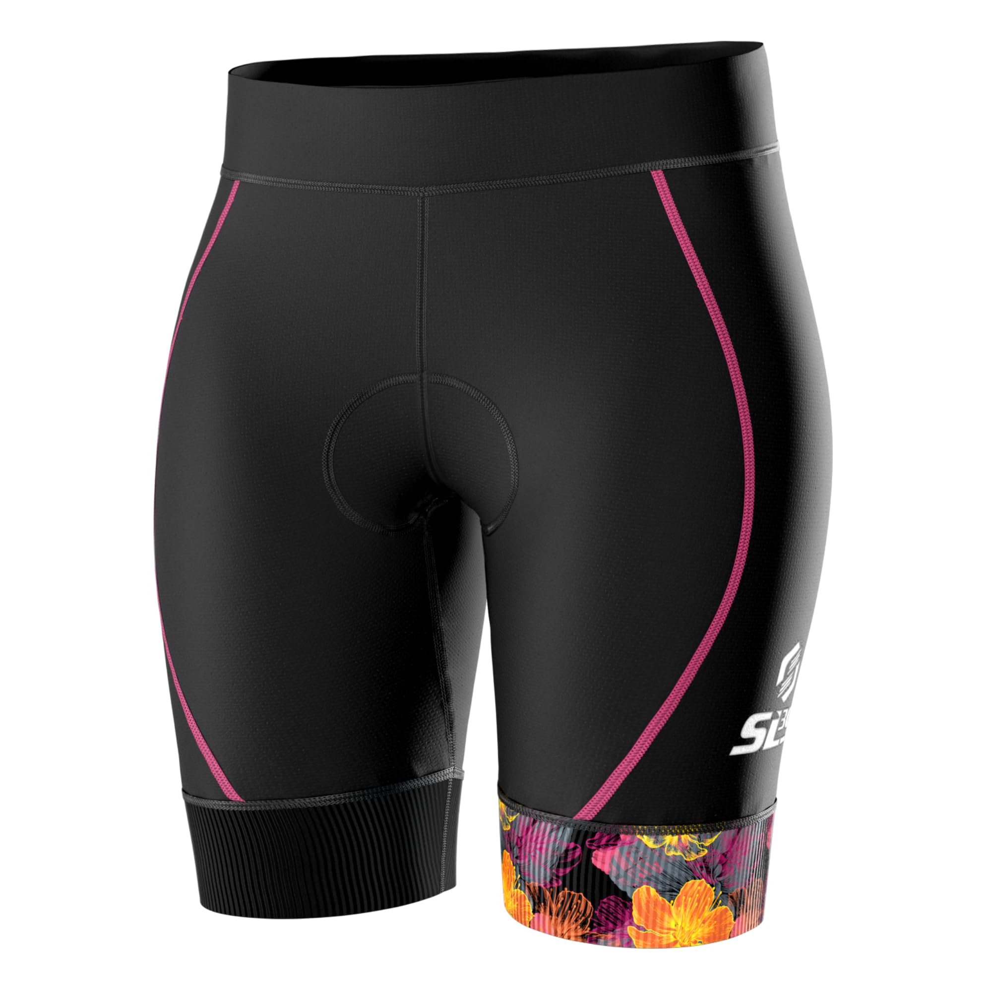 SLS3 Damskie szorty Triathlon FX Tri Bike | krótki nadruk 15 cm, super wygodne z miękkimi zamazami | zaprojektowane przez sportowców