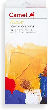 Camel Camlin Kokuyo Acrylic Color Box - 9ml Tubes, 12 Shades
