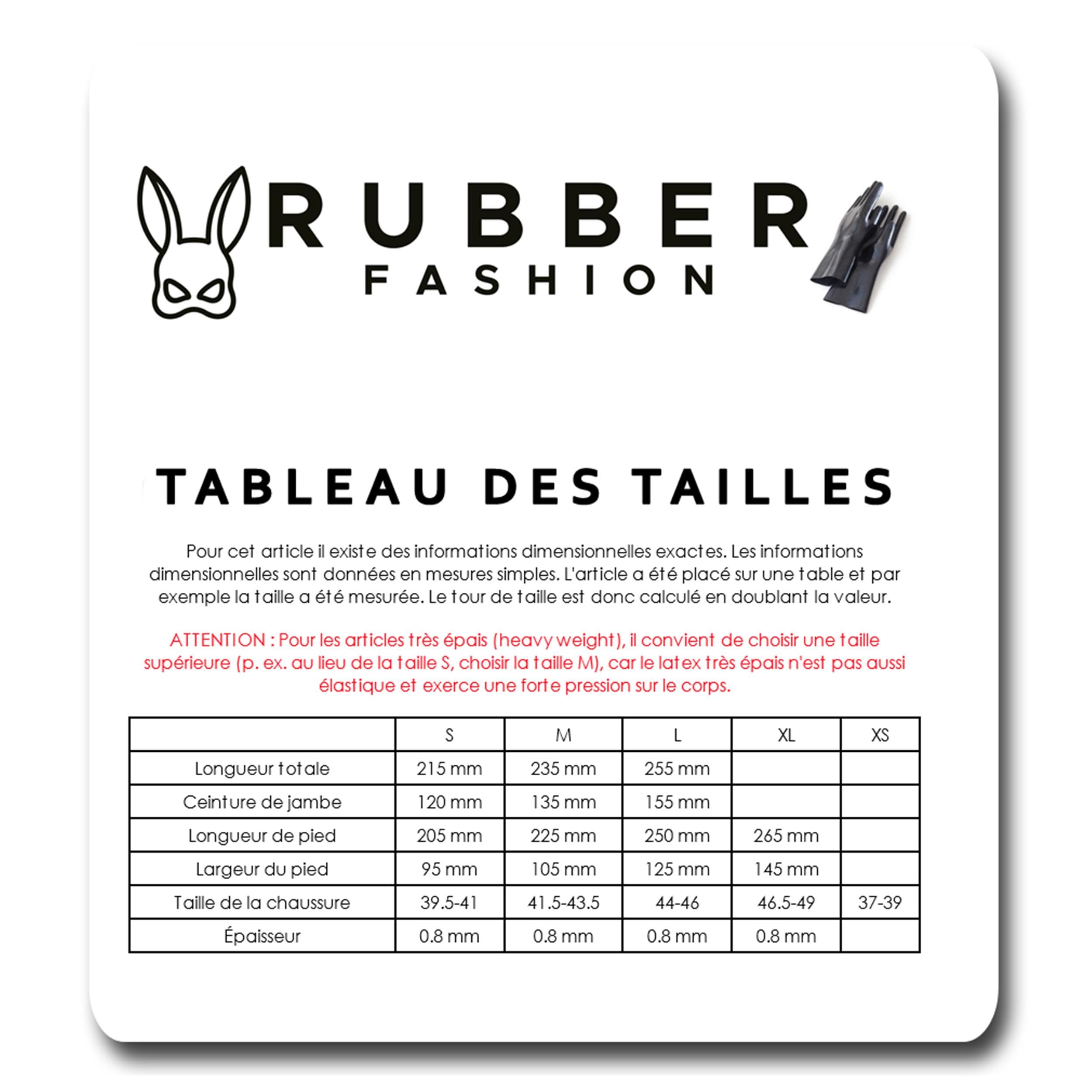 Rubberfashion Chaussettes sexy en latex avec orteils - unisexe - mi-mollet long