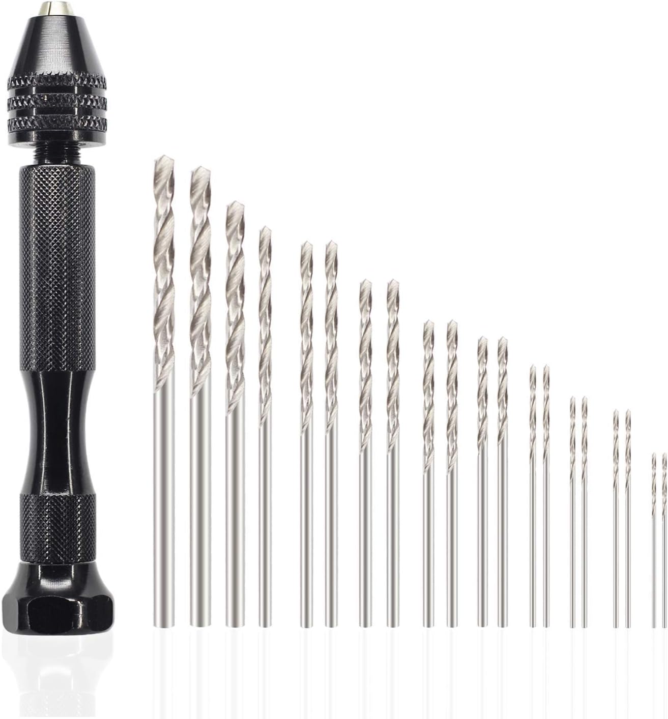 Pin Vise Hand Drill Bits, Micro- Twist Drill Bits Set with Precision Hand Pin Vise Rotary Tools for Wood, Jewelry, Plastic Etc Drill Bits