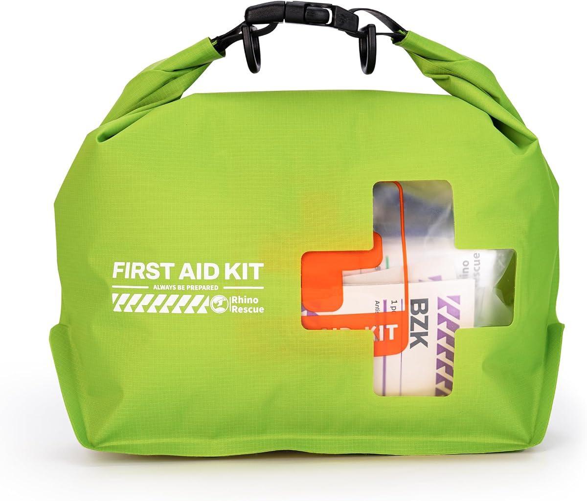 Botiquín de primeros auxilios impermeable para barcos, bolsa seca ligera (verde) | Accesorios para barcos Suministros de supervivencia marina de emergencia para kayak, pesca, flotación, natación, playa y camping al aire libre