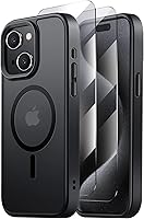 Vista 43 de Funda magnética para iPhone 15, resistente a las caídas, sensación de piel mate, a prueba de golpes, delgada, negro mate
