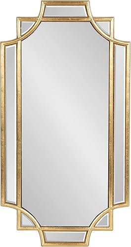 Miniatura 8 de Kate and Laurel Minuette Modern Glam - Espejo de pared con acento festoneado, 11 x 21 pulgadas, dorado, pequeño espejo festoneado decorativo para