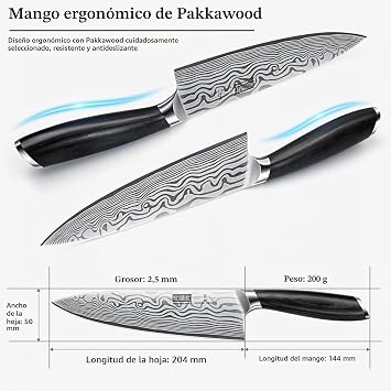 HOSHANHO 20cm Chef Knife Kitchen Knife Chef Knife