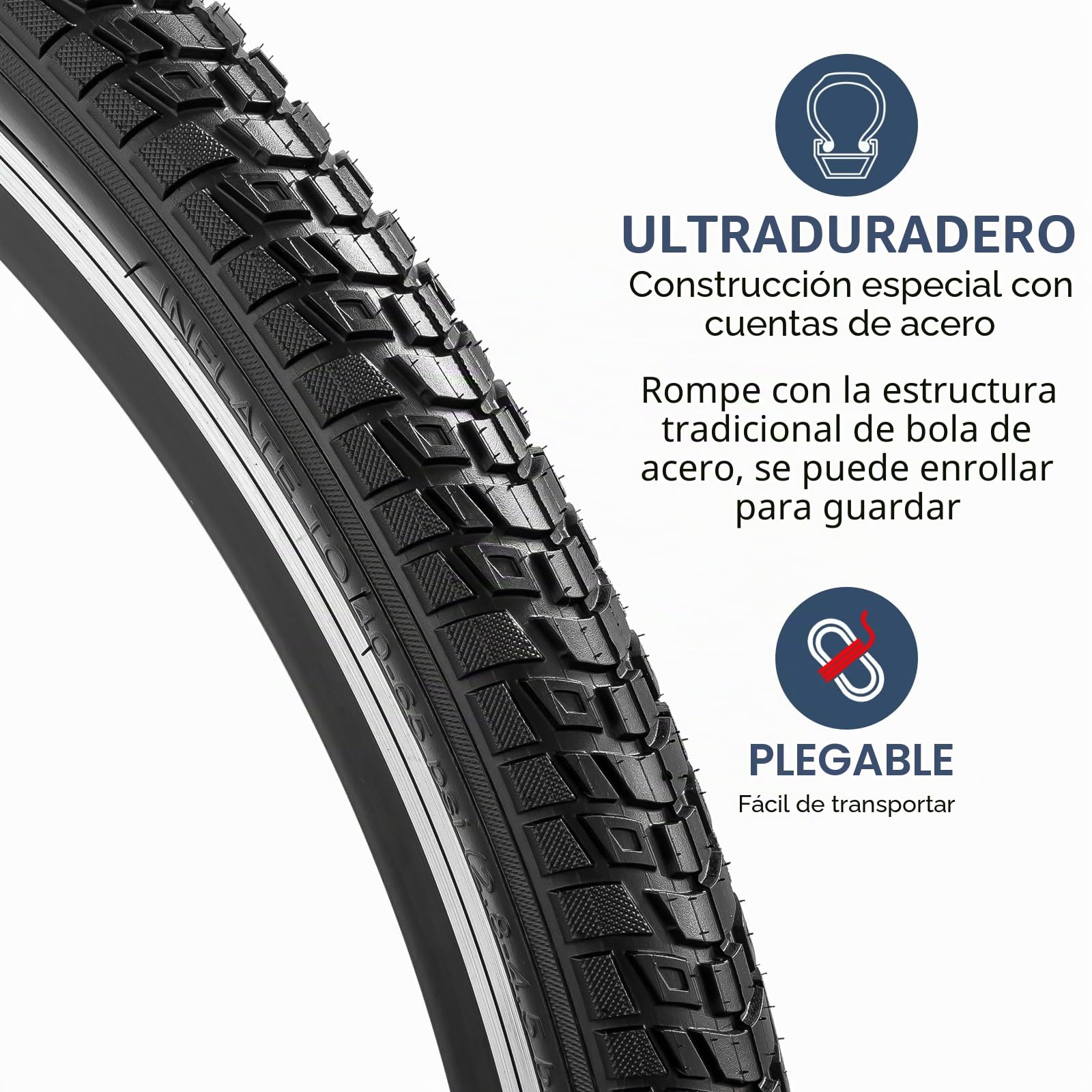 YunSCM 2Pcs Plegable 28 Pulgada Neumáticos 28x1.75 700x45C ETRTO 47-622 más 2Pcs 700C Cámara de Aire AV48mm Valve Compatible 700c Bicicleta 700x45C Neumáticos and Cámara de Aire