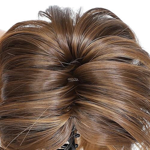 Miniatura 5 de Moño desordenado con clip de pinza para mujer, extensión de cola de caballo corta y alta, estilo recogido, pelo sintético para niñas (mezcla de