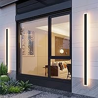 Vista 16 de Aipsun Paquete de 2 luces de pared exteriores, lámparas de luz exterior LED negras para montaje en pared, apliques de pared modernos para porche