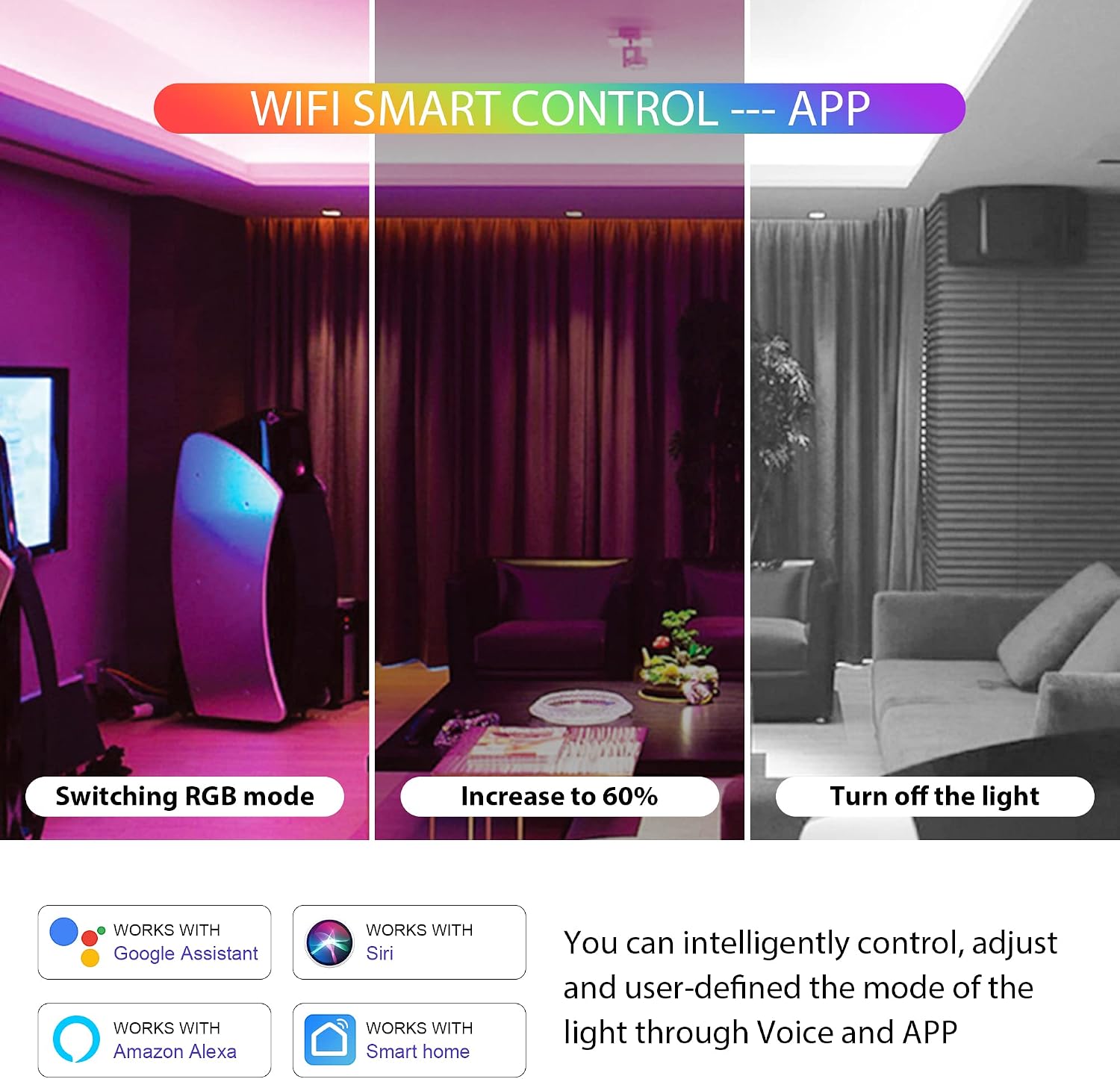 WB5 RF WiFi Bluetooth LED Strip Controller RGB CCT RGBW 5in1 Dimmable Compatible with Smart Life APP/Alexa Echo/Google Assistant Home/Siri, DC12-24V Lights Controller 6 71ToLDURZaL. AC SL1500