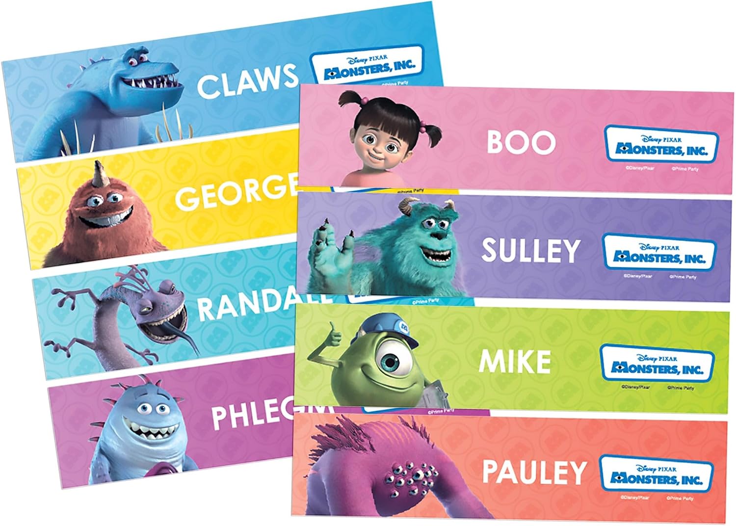 Monsters Inc. Bottle Labels - 16 Pack | Official Disney Pixar Party Supplies