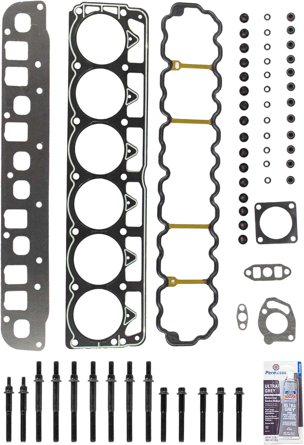 CPWK37 Head Gasket Set Bolt Kit Fits: 99-03 Jeep Cherokee Grand Cherokee 4.0 OHV 12v VIN S