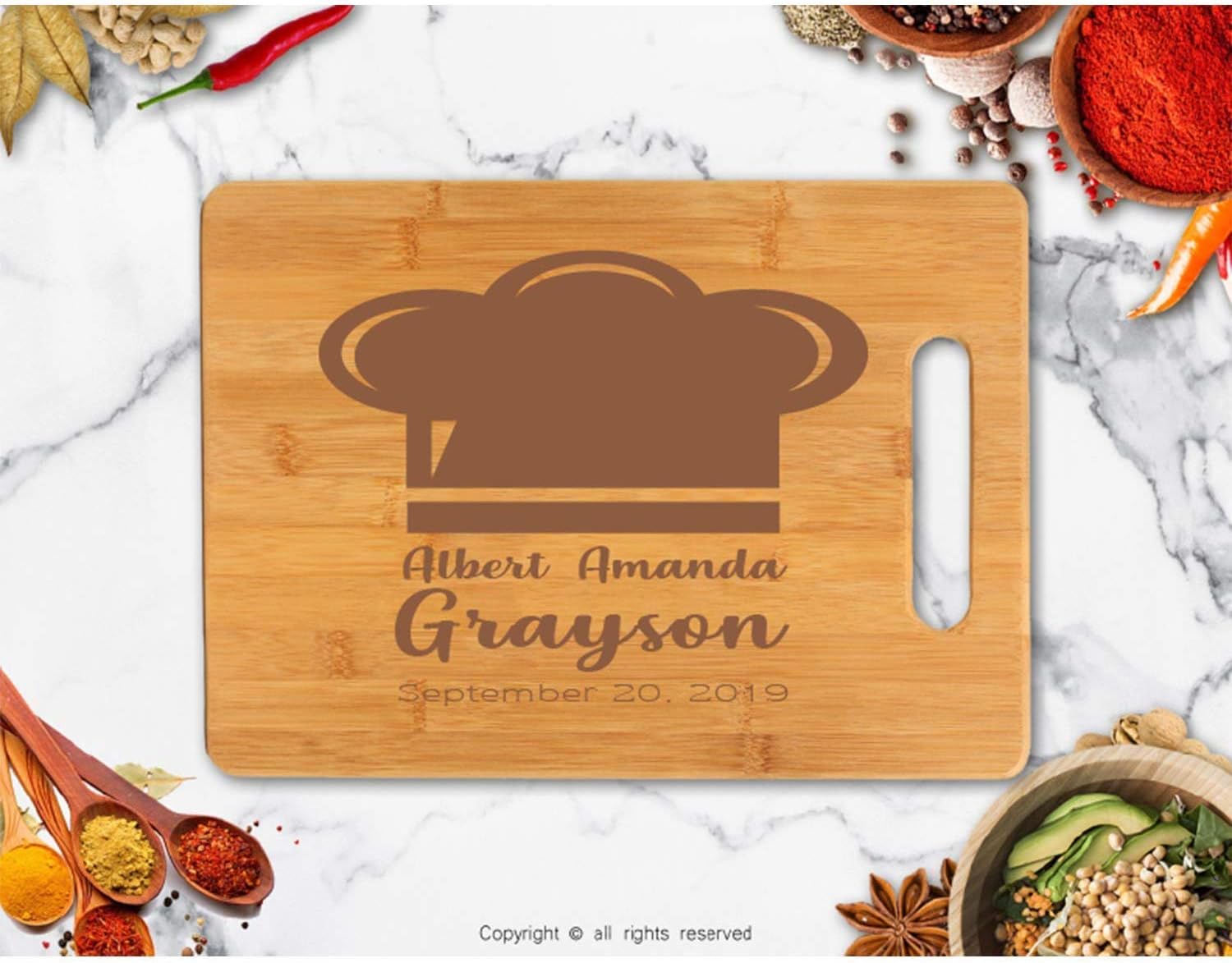 Personalized kitchen board, Engraved with your own text, Christmas present, Anniversary present
