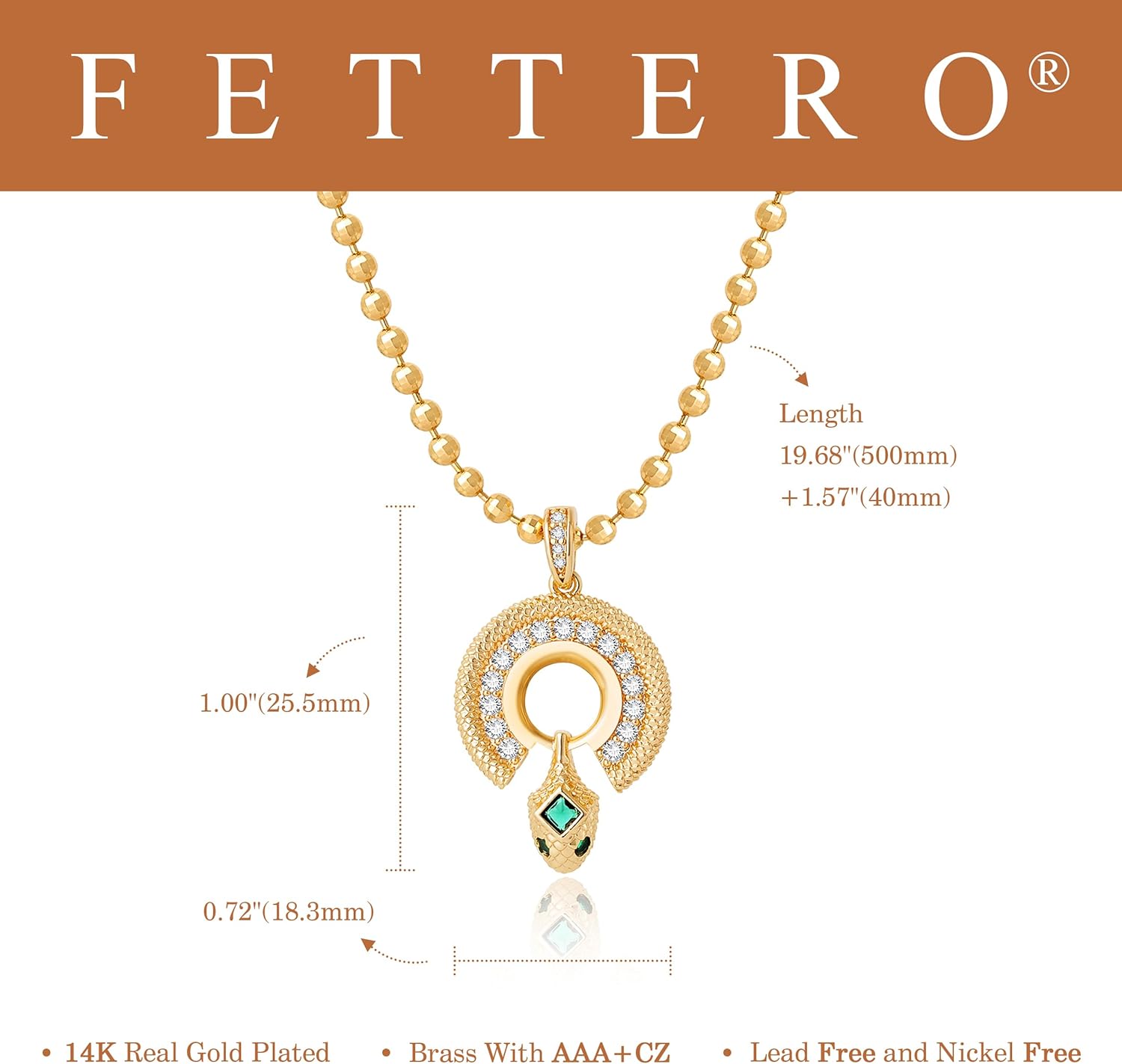 Fettero Dainty Gold Necklace for Women, 14K Gold Plated Pendant Necklace Cubic Zirconia Charm Necklaces for Women Jewelry Gift - Image 7