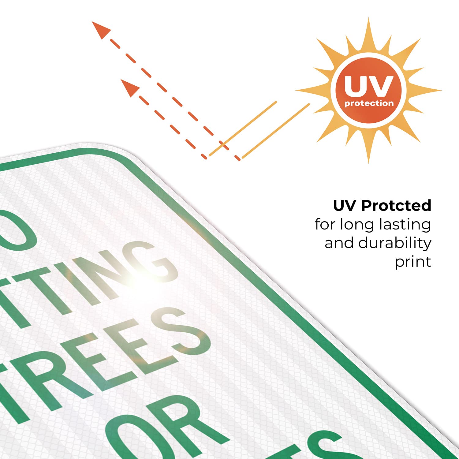 No Cutting Trees Or Plants Green Sign, 12x18 Inches, 3M EGP Reflective .063 Aluminum, Fade Resistant, Made in USA