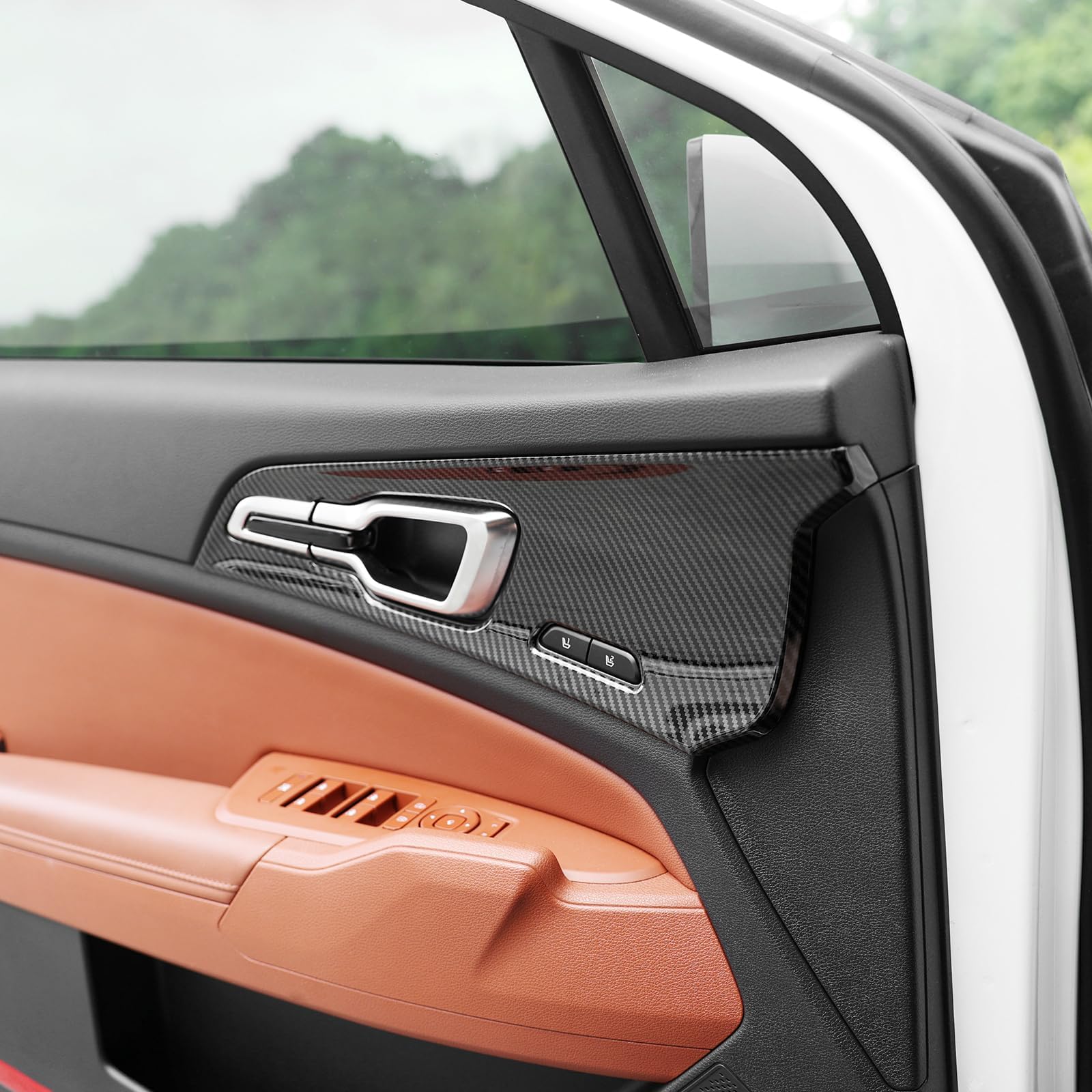 YOUTOOCAR 5PCS Door Panel Covers Trim Compatible with Kia Sportage 2023-2026 Accessories (Carbon Fiber Pattern)