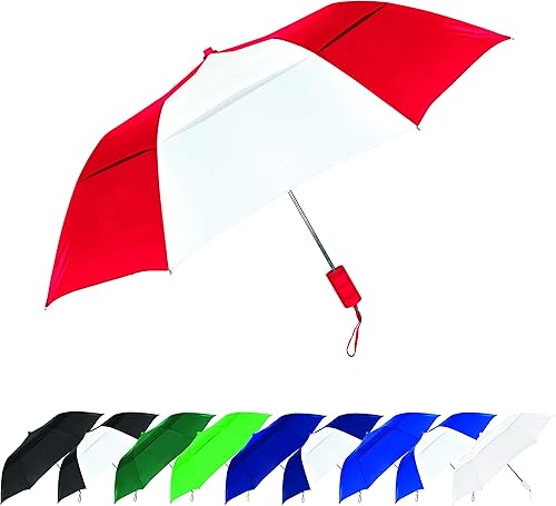 STROMBERGBRAND UMBRELLAS Paraguas ventilado a prueba de viento, compacto, pequeño, resistente, con ventilación de viento abierta automática para