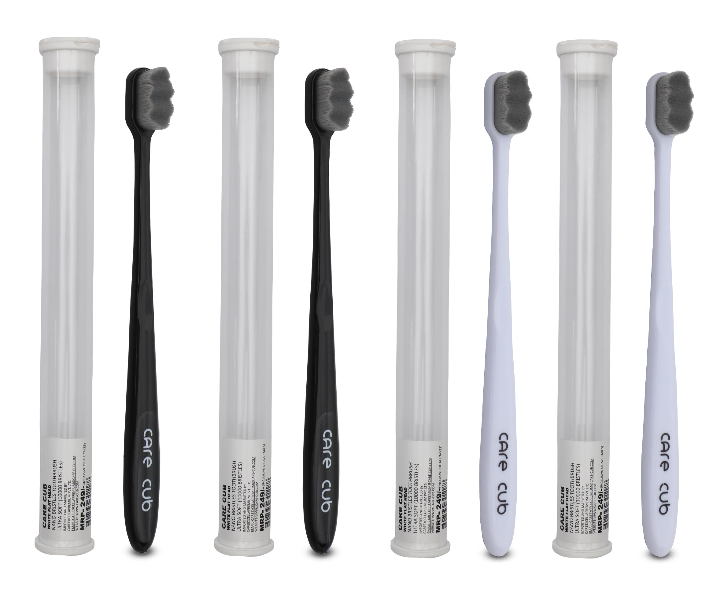 CARE CUB 2 Black & 2 White Zigzag Ultra Soft-Bristles Micro Nano 10,000 Nano Bristle Good Cleaning Effect For Sensitive Teeth Oral Gum Recession,Manual Toothbrush For Adults Pack Of 4 (B0CBGCRNK8) Amazon Price History, Amazon Price Tracker