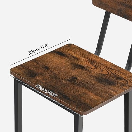 Miniatura 9 de MAHANCRIS Taburetes de bar, juego de 2 sillas de bar con respaldo, taburetes de bar de cocina con reposapiés, taburetes de barra de mostrador de