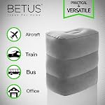 BETUS Dreamer Comfort Inflatable Foot Rest Travel Pillow - Ultra Comfortable and Compact - Toddle & Kids Leg Rest Stool for Long Flight/Trip by Airplane or Car