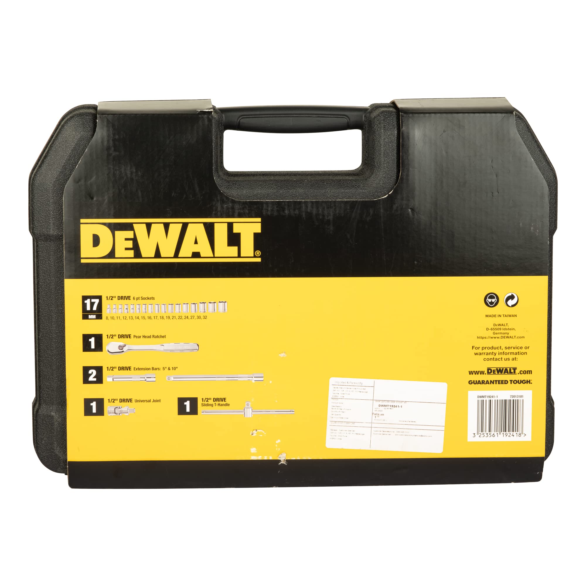 DEWALT DWMT19241-1 zestaw nasadek metrycznych 1/5.1 cm 22-częściowy