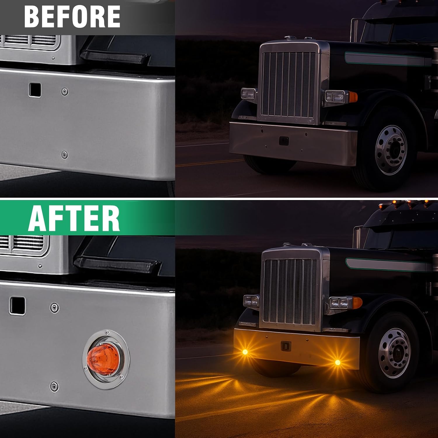 HOCHO Watermelon Lights Bracket, Stainless Steel Watermelon Lights Bezel Fit for Any 4 1/4'' Hole, Stainless Steel for Truck RV Trailer Tail, 4 PCS