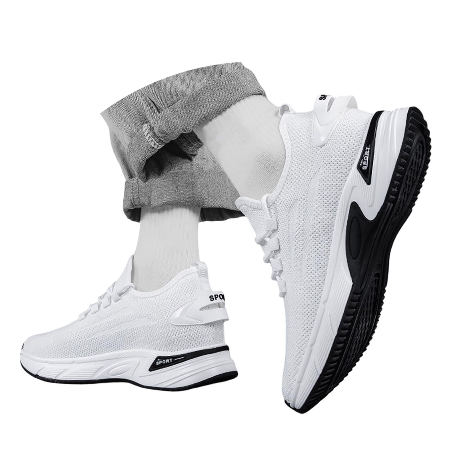 Zapatillas de correr para hombre, zapatillas elevadoras de 10 cm, aumento invisible, transpirables, zapatillas deportivas de malla, ligeras, informales, exteriores, correr, primavera y verano