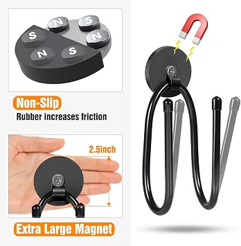 Magnetic Hooks, Adjustable Heavy Duty Extension Cord Organizer, 20LBS 4PCS