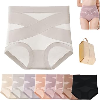 Leakproof Tummy Control Panties, Underwear Women Breathable High Waist Comfortable All Day Gray,X-Large