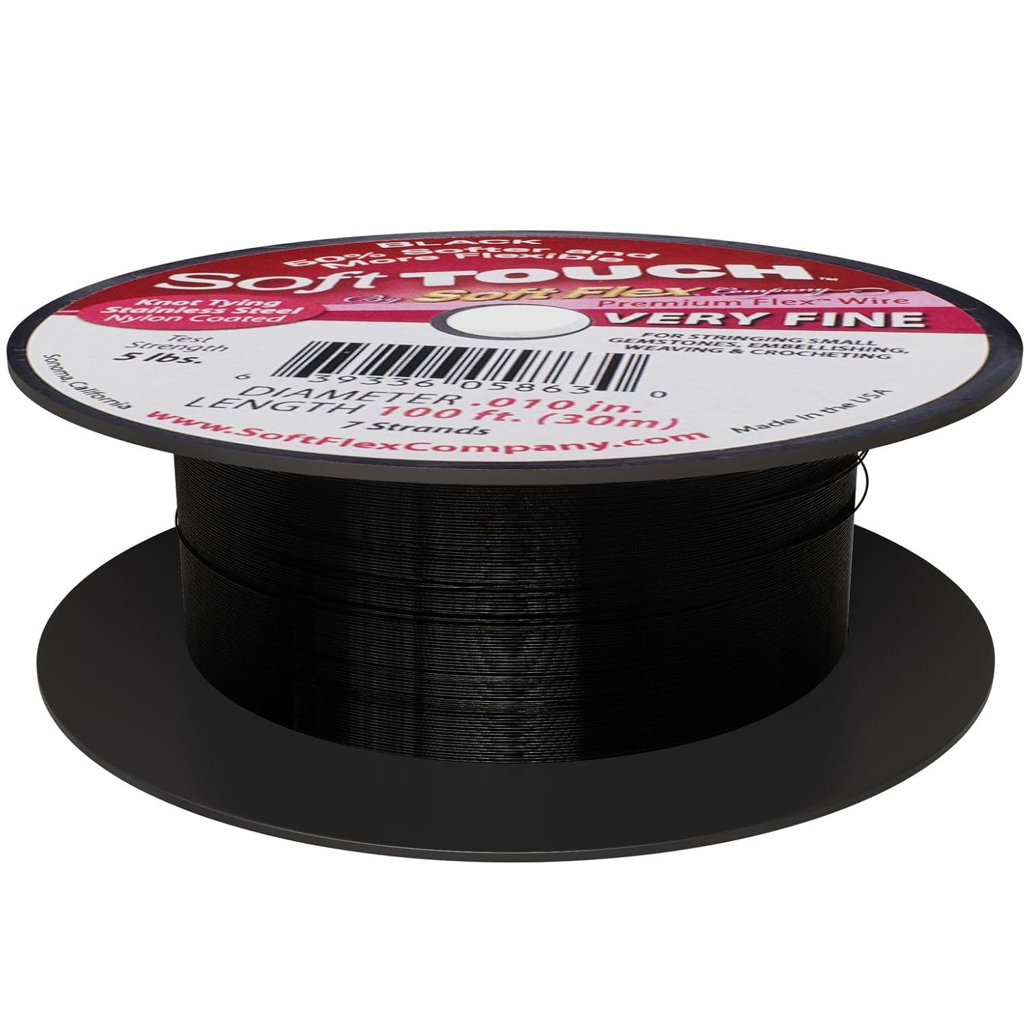 Soft Flex Kink Resistant Beading Wire - Very Fine 0.10 Diameter - Jewelry Making Bead Wire - 100 Ft