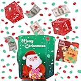 BABORUI Pop Up Christmas Card with Confetti, Merry Christmas Surprise Gift Box Explosion for Money, Cash Christmas Surprise Box for Women/Men/Girls/Boys (2Pcs Red)