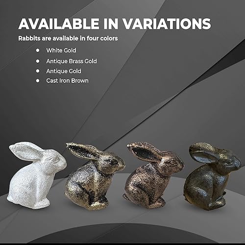 Miniatura 7 de Conejito de hierro pequeño, estatuaestatua de conejito hecho a mano, decoración perfecta para la mesa del hogar, oficina, escritorio, figura de