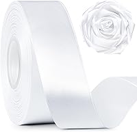 Vista 28 de Cinta de satén marfil de 1-1/2 pulgadas de ancho, cinta de tela de poliéster sólido de 50 yardas para hacer rosas, día de la madre, envoltura