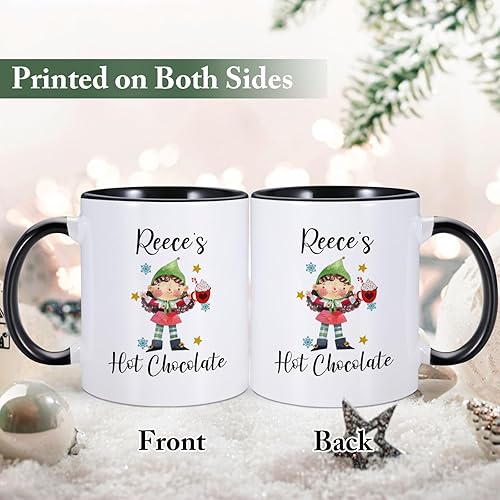 Miniatura 2 de Tazas de café de Navidad con nombre personalizado, taza de Navidad para niños, taza de chocolate caliente de 11 onzas, taza de té de cerámica,