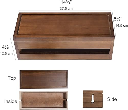 Miniatura 6 de Changsuo Caja organizadora de cables de madera, caja organizadora de cables para cable de extensión, protector de sobretensiones, organizador de