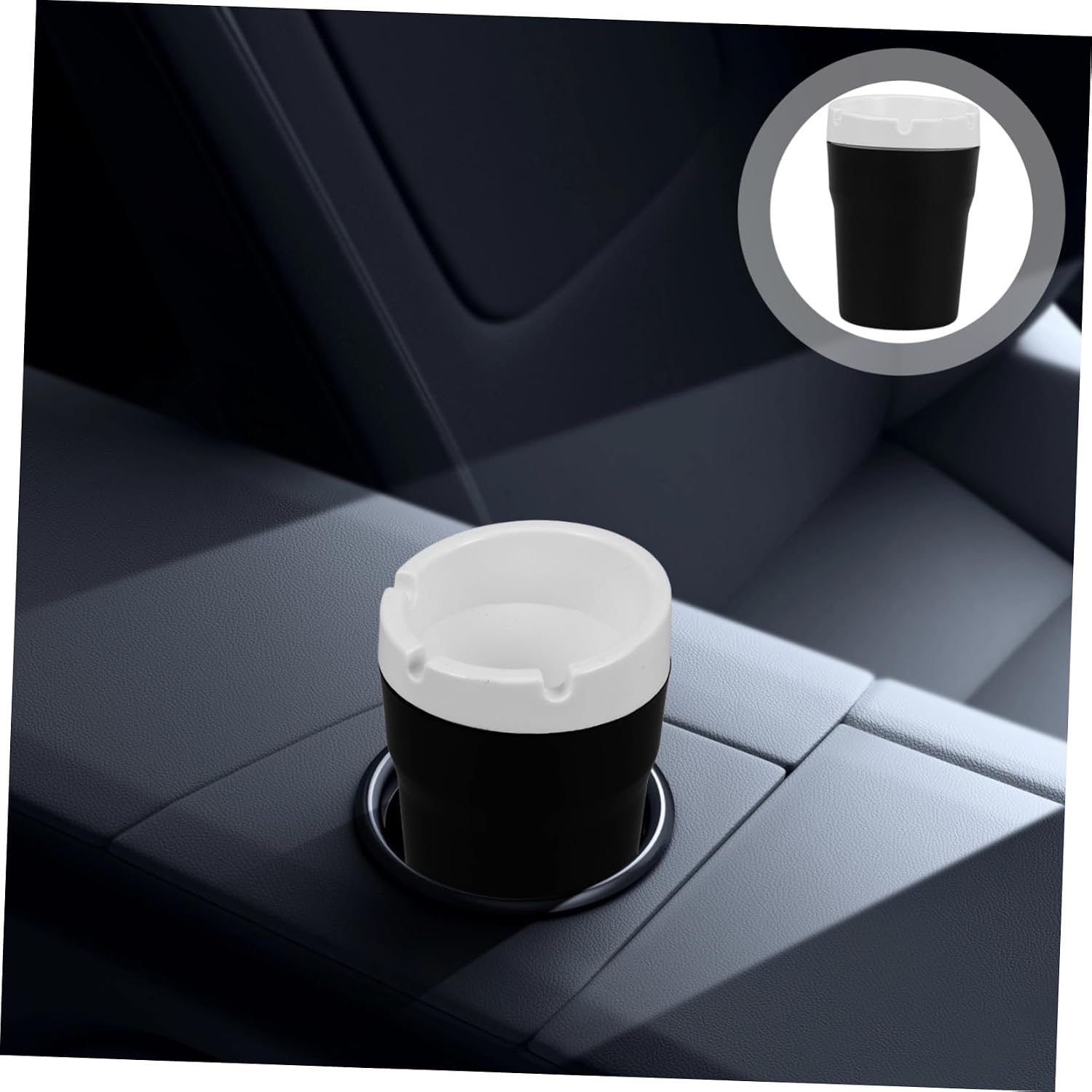 Portable Car Ashtray with Lid Heat-resistant Smokeless Ashtray for Truck and Vehicle Windproof Design to Contain Odors and Ash Quick Setup for Home Office and Outdoor Use