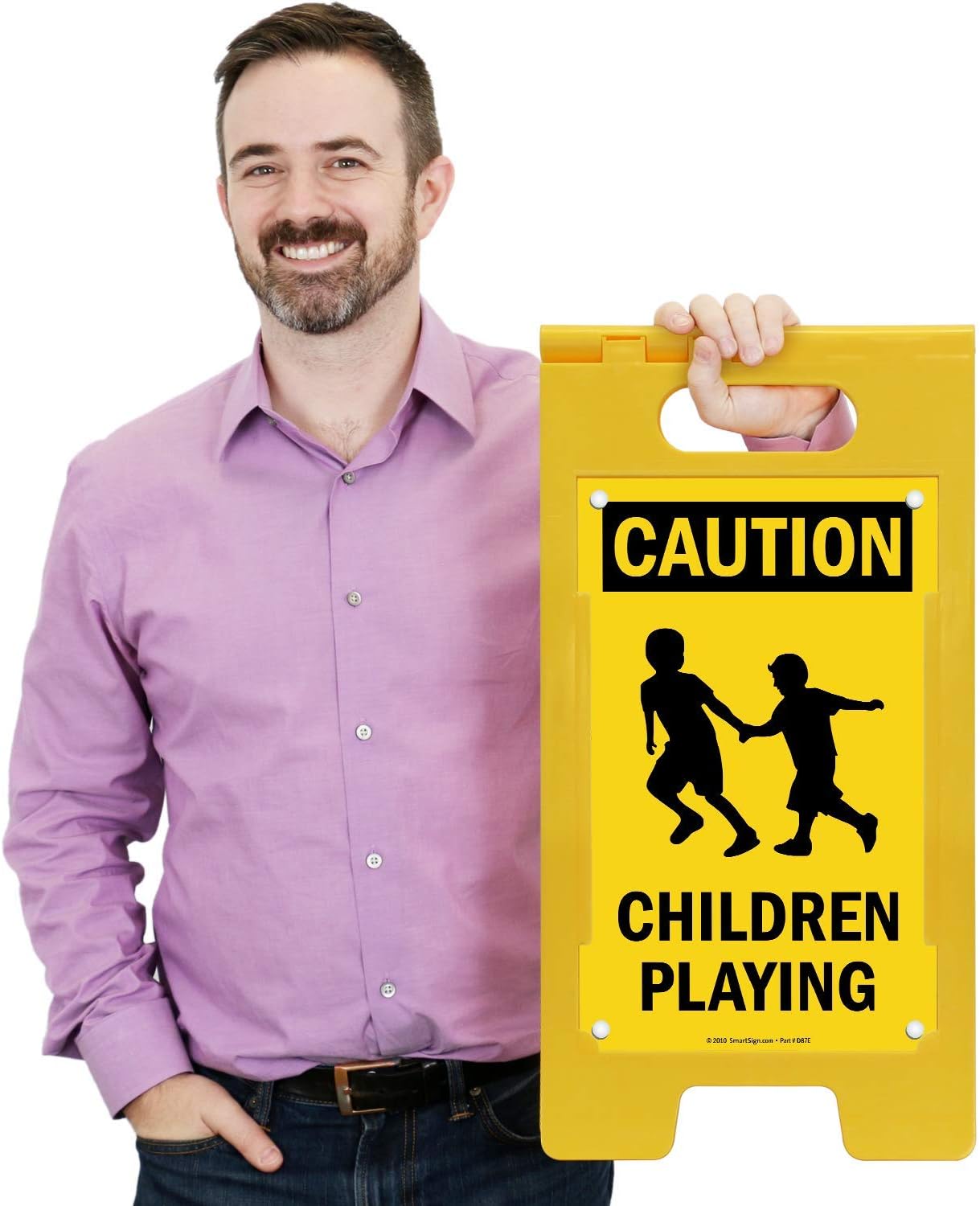 Blасk Frіdау - 40% оƒƒ SmartSign Caution - Children Playing Folding Floor Sign | 25 x 12 Plastic