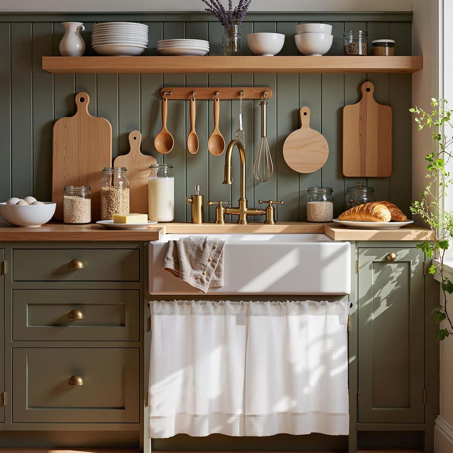 jinchan White Kitchen Curtains 36 Inch Length Textured Short Cafe Curtains Farmhouse Window Treatment Tiers for Bathroom Laundry Room Small Window Light Filtering Rod Pocket 4 Panels