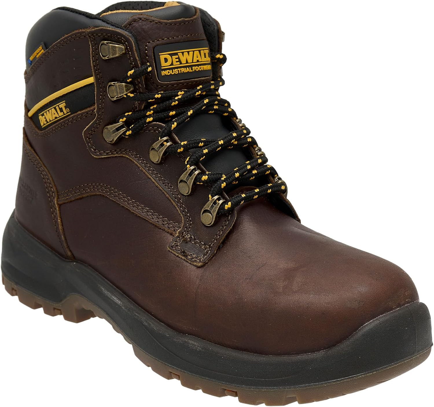 DEWALT Norwood Men's Waterproof Steel Toe Work Boot – EH Rated, Slip-Resistant Rubber Outsole, PU Midsole, Leather Upper, Industrial Footwear