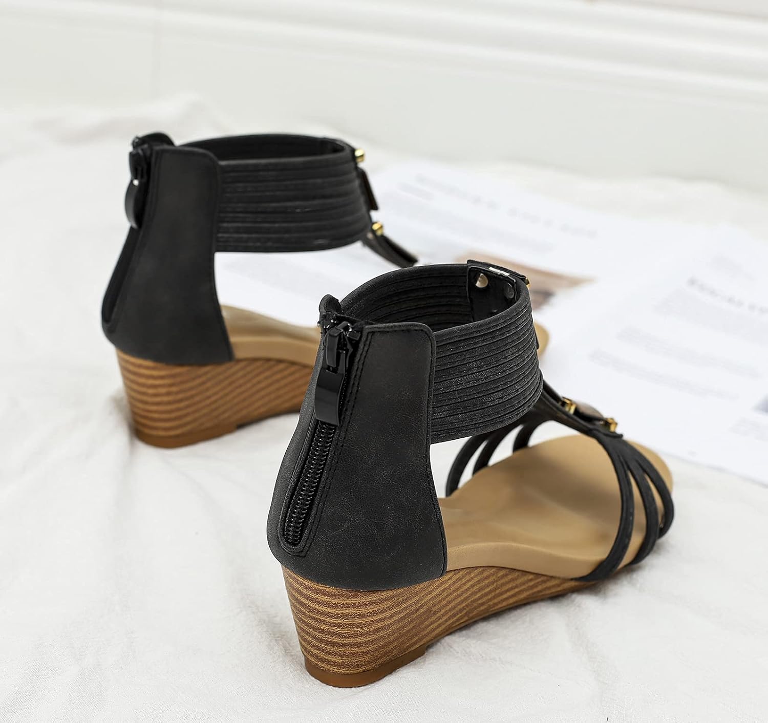 Sandalen Wo Man Die Zehen Nicht Sieht FRALOSHA Sandalen damen keilsandalen sommer offene Zehen lässig mit