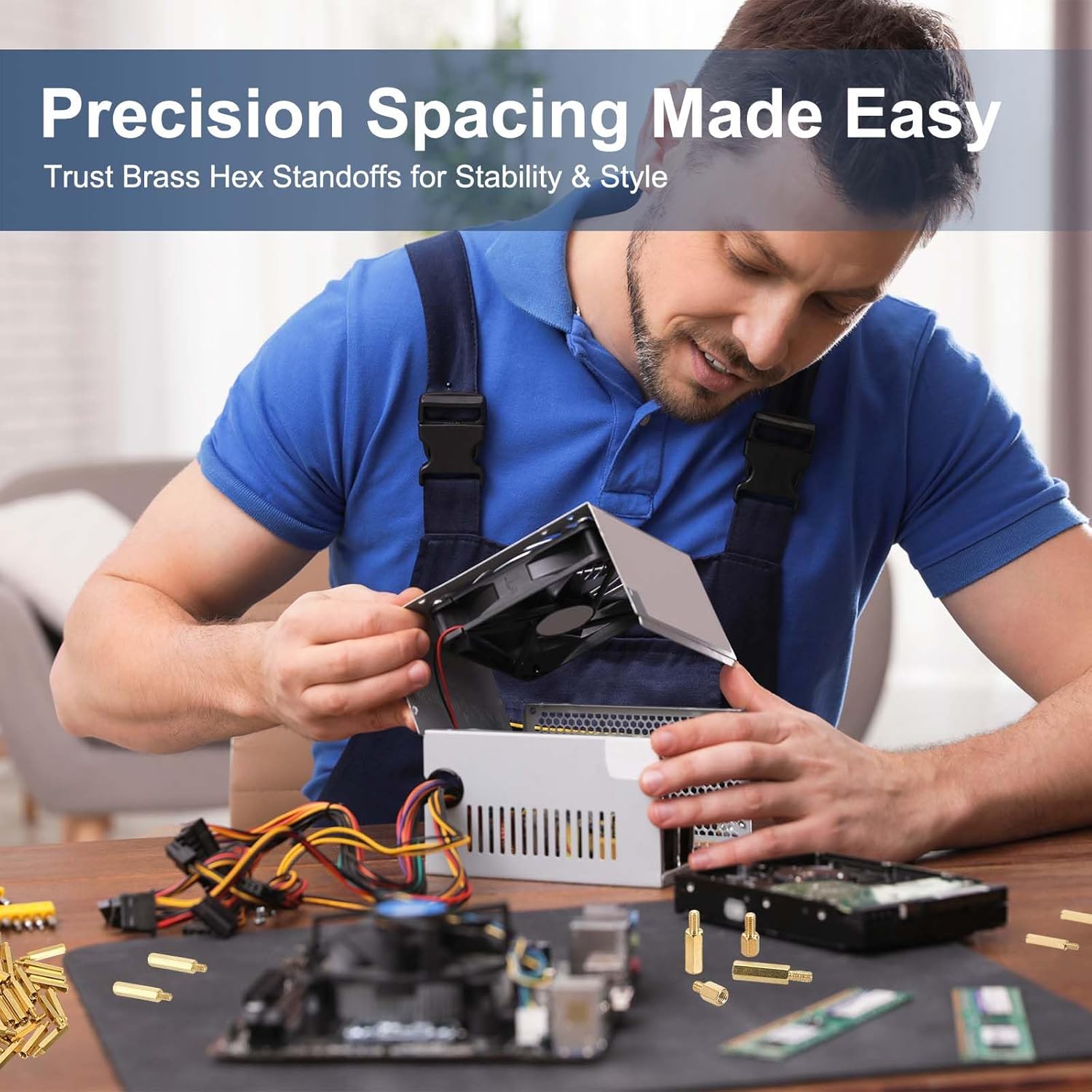 PATIKIL M2.5 Brass Hex Standoff, 25 Pcs PCB Motherboard Spacer Screws for Drone Quadcopter Computer Build Electronic Projects Circuit Board, Gold (M2.5 x 6mm+6mm)