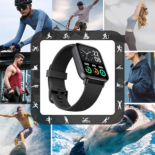 Miniatura 7 de MEDEWE Relojes inteligentes Android para mujeres y hombres (recepción de llamadas, clima, IP68) esfera de 1.8 pulgadas, monitor de sueño HR,