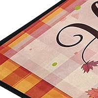 Vista 2 de Alfombra de cocina con calabazas de otoño y otoño, antifatiga, a cuadros, calabaza, hojas de arce, tapetes de cocina antideslizantes y lavables