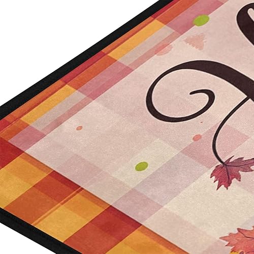 Miniatura 2 de Alfombra de cocina con calabazas de otoño y otoño, antifatiga, a cuadros, calabaza, hojas de arce, tapetes de cocina antideslizantes y lavables