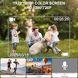 OBEST Body Cam 1080P, Telecamera Moto Impermeabile 30M, Action Cam Magnetica Portatile con Clip 360°, 128G TF, per Casco Moto Bici Sport All'Aperto - 4