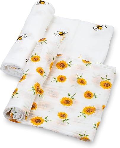 Miniatura 92 de LollyBanks Manta de muselina grande de 47 x 47 pulgadas, manta de bebé para niños y niñas, 100% algodón, manta de recepción para recién nacido