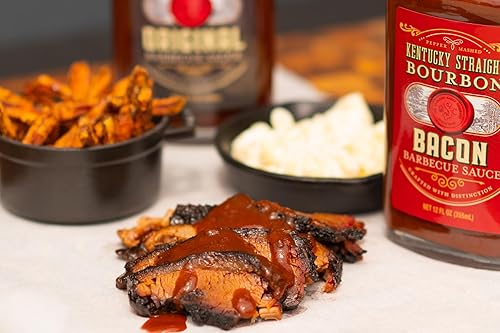 Miniatura 4 de Kentucky Straight Bourbon Barbecue Salsa de tocino Perfecto para asar Condimento para pollo, costillas, verduras Sabor rico y salado 12 onzas